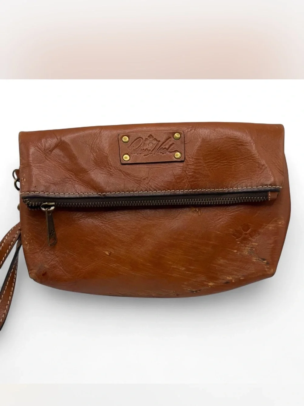 Patricia Nash leather fold-over wristlet clutch